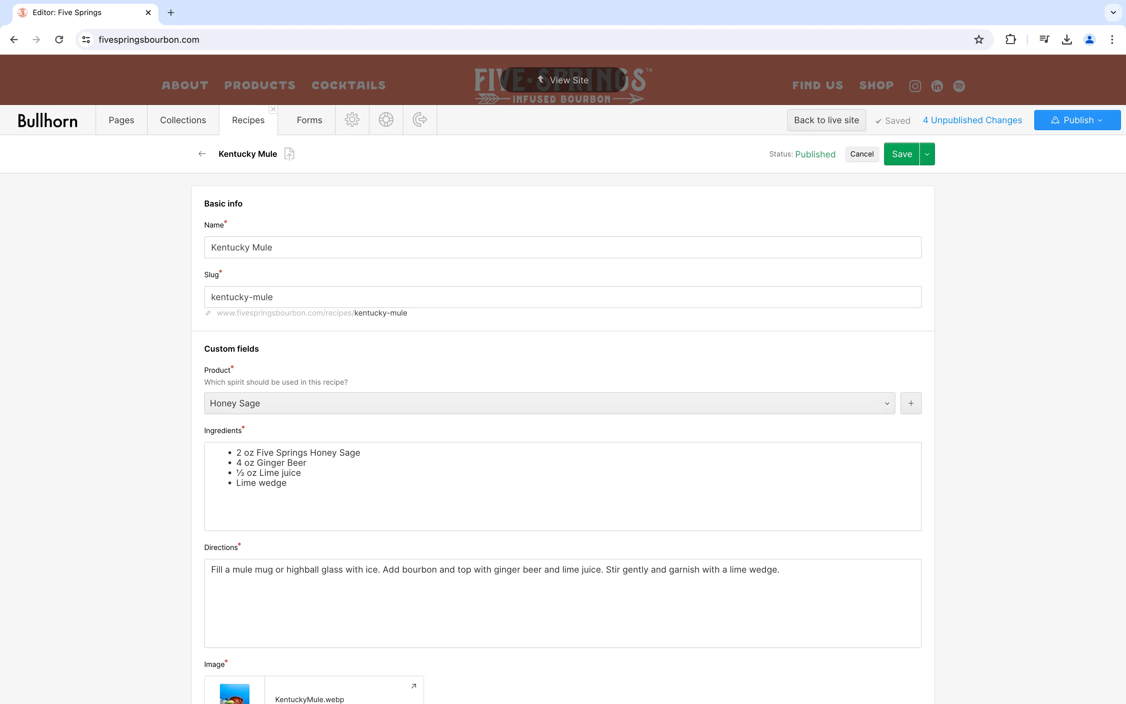 A screenshot of the collection item detail page where an Editor can edit/revise a collection item